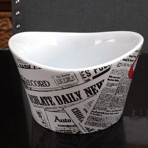 Candy Dish Black and White Newsprint  / Chocolate Reads
